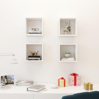 vidaXL Wall Cube Shelves 4 pcs White 10.2