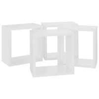 vidaXL Wall Cube Shelves 4 pcs White 10.2