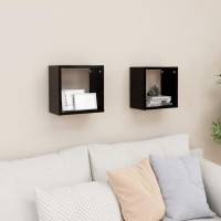 vidaXL Wall Cube Shelves 2 pcs Black 10.2