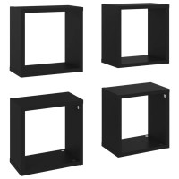 vidaXL Wall Cube Shelves 4 pcs Black 10.2