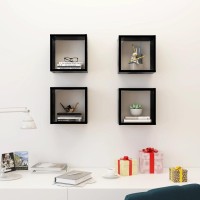 vidaXL Wall Cube Shelves 4 pcs Black 10.2