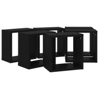 vidaXL Wall Cube Shelves 6 pcs Black 10.2