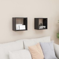 vidaXL Wall Cube Shelves 2 pcs Gray 10.2