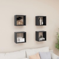 vidaXL Wall Cube Shelves 4 pcs Gray 10.2