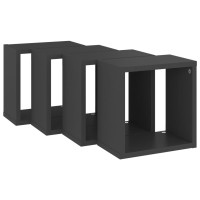 vidaXL Wall Cube Shelves 4 pcs Gray 10.2