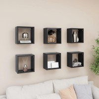 vidaXL Wall Cube Shelves 6 pcs Gray 10.2