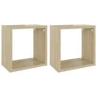 vidaXL Wall Cube Shelves 2 pcs Sonoma Oak 10.2