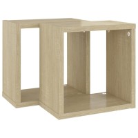 vidaXL Wall Cube Shelves 2 pcs Sonoma Oak 10.2