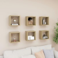 vidaXL Wall Cube Shelves 6 pcs Sonoma Oak 10.2