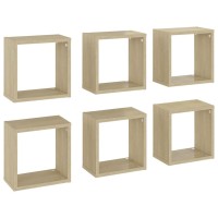 vidaXL Wall Cube Shelves 6 pcs Sonoma Oak 10.2