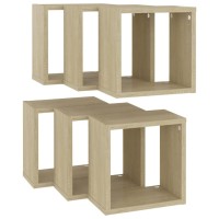 vidaXL Wall Cube Shelves 6 pcs Sonoma Oak 10.2