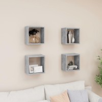 vidaXL Wall Cube Shelves 4 pcs Concrete Gray 10.2