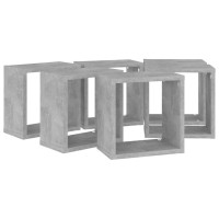 vidaXL Wall Cube Shelves 6 pcs Concrete Gray 10.2