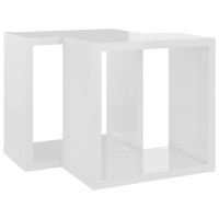 vidaXL Wall Cube Shelves 2 pcs High Gloss White 10.2