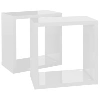 vidaXL Wall Cube Shelves 2 pcs High Gloss White 10.2