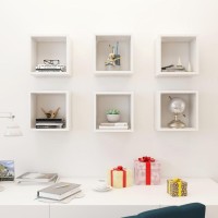 vidaXL Wall Cube Shelves 6 pcs High Gloss White 10.2