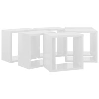 vidaXL Wall Cube Shelves 6 pcs High Gloss White 10.2