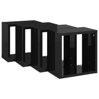 vidaXL Wall Cube Shelves 4 pcs High Gloss Black 10.2