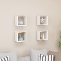 vidaXL Wall Cube Shelves 4 pcs White 8.7