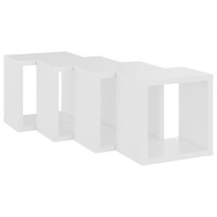 vidaXL Wall Cube Shelves 4 pcs White 8.7