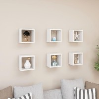 vidaXL Wall Cube Shelves 6 pcs White 8.7