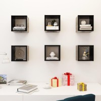 vidaXL Wall Cube Shelves 6 pcs Black 8.7