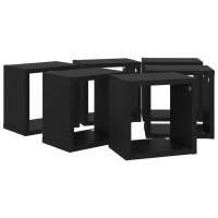 vidaXL Wall Cube Shelves 6 pcs Black 8.7