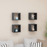 vidaXL Wall Cube Shelves 4 pcs Gray 8.7