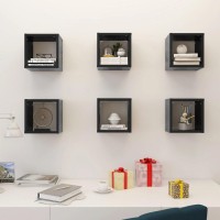 vidaXL Wall Cube Shelves 6 pcs Gray 8.7