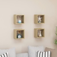 vidaXL Wall Cube Shelves 4 pcs Sonoma Oak 8.7