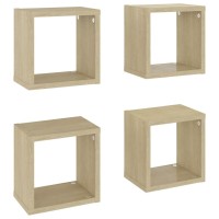 vidaXL Wall Cube Shelves 4 pcs Sonoma Oak 8.7