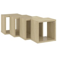 vidaXL Wall Cube Shelves 4 pcs Sonoma Oak 8.7