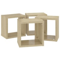 vidaXL Wall Cube Shelves 4 pcs Sonoma Oak 8.7