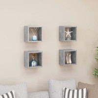 vidaXL Wall Cube Shelves 4 pcs Concrete Gray 8.7