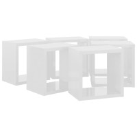 vidaXL Wall Cube Shelves 6 pcs High Gloss White 8.7