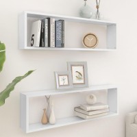 vidaXL Wall Cube Shelves 2 pcs White 39.4