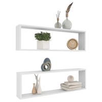 vidaXL Wall Cube Shelves 2 pcs White 39.4