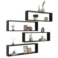 vidaXL Wall Cube Shelves 4 pcs Black 39.4