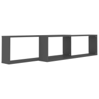 vidaXL Wall Cube Shelves 2 pcs Gray 39.4