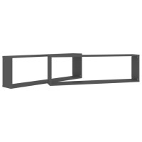 vidaXL Wall Cube Shelves 2 pcs Gray 39.4