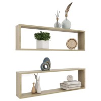 vidaXL Wall Cube Shelves 2 pcs Sonoma Oak 39.4