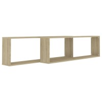 vidaXL Wall Cube Shelves 2 pcs Sonoma Oak 39.4