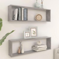 vidaXL Wall Cube Shelves 2 pcs Concrete Gray 39.4