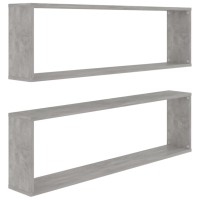 vidaXL Wall Cube Shelves 2 pcs Concrete Gray 39.4