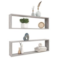 vidaXL Wall Cube Shelves 2 pcs Concrete Gray 39.4