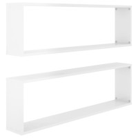 vidaXL Wall Cube Shelves 2 pcs High Gloss White 39.4