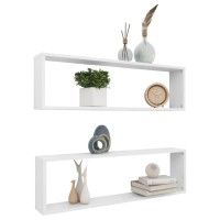 vidaXL Wall Cube Shelves 2 pcs High Gloss White 39.4