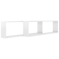 vidaXL Wall Cube Shelves 2 pcs High Gloss White 39.4