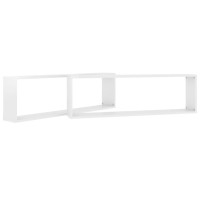 vidaXL Wall Cube Shelves 2 pcs High Gloss White 39.4