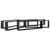 vidaXL Wall Cube Shelves 6 pcs High Gloss Black 39.4